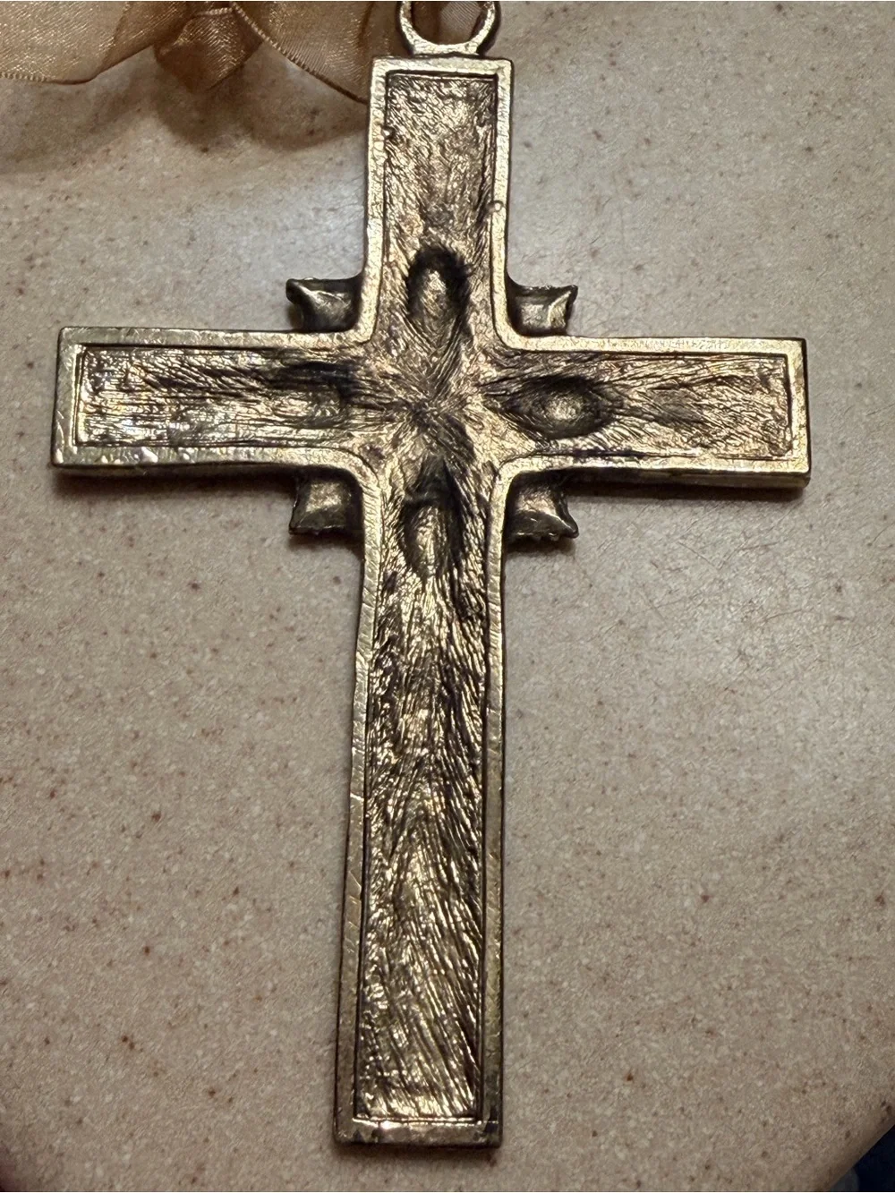Bronze Hammered Cross - ‎   European/Tuscan décor